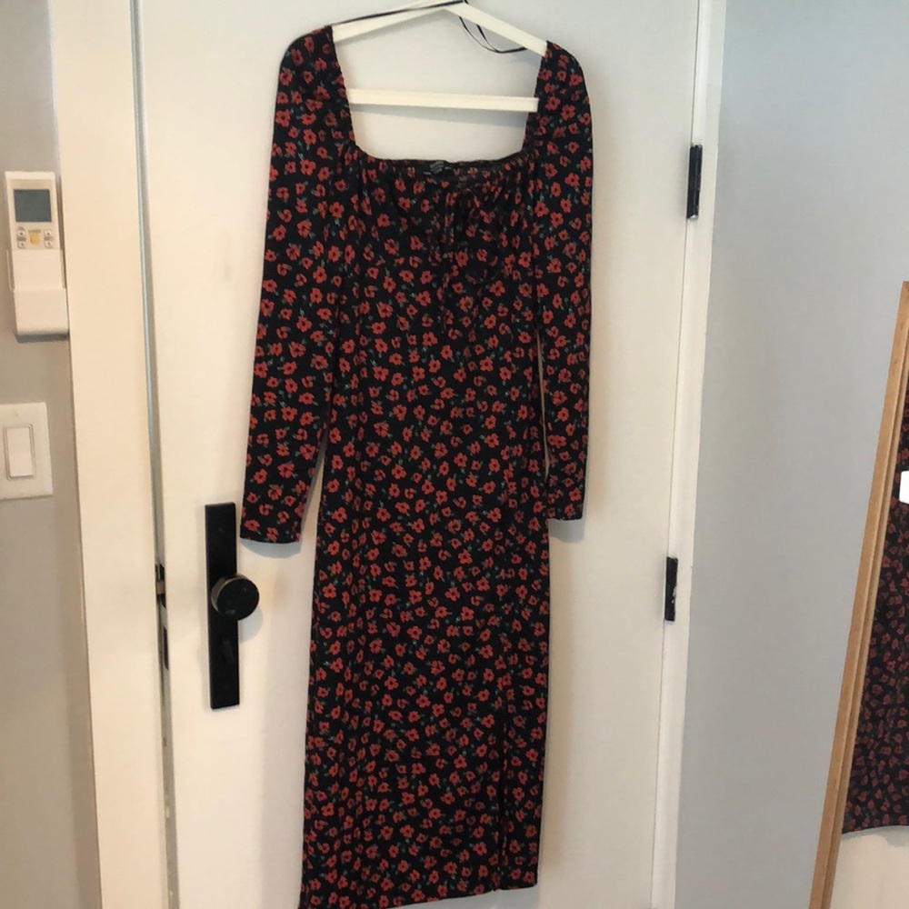 Bershka floral midi dress